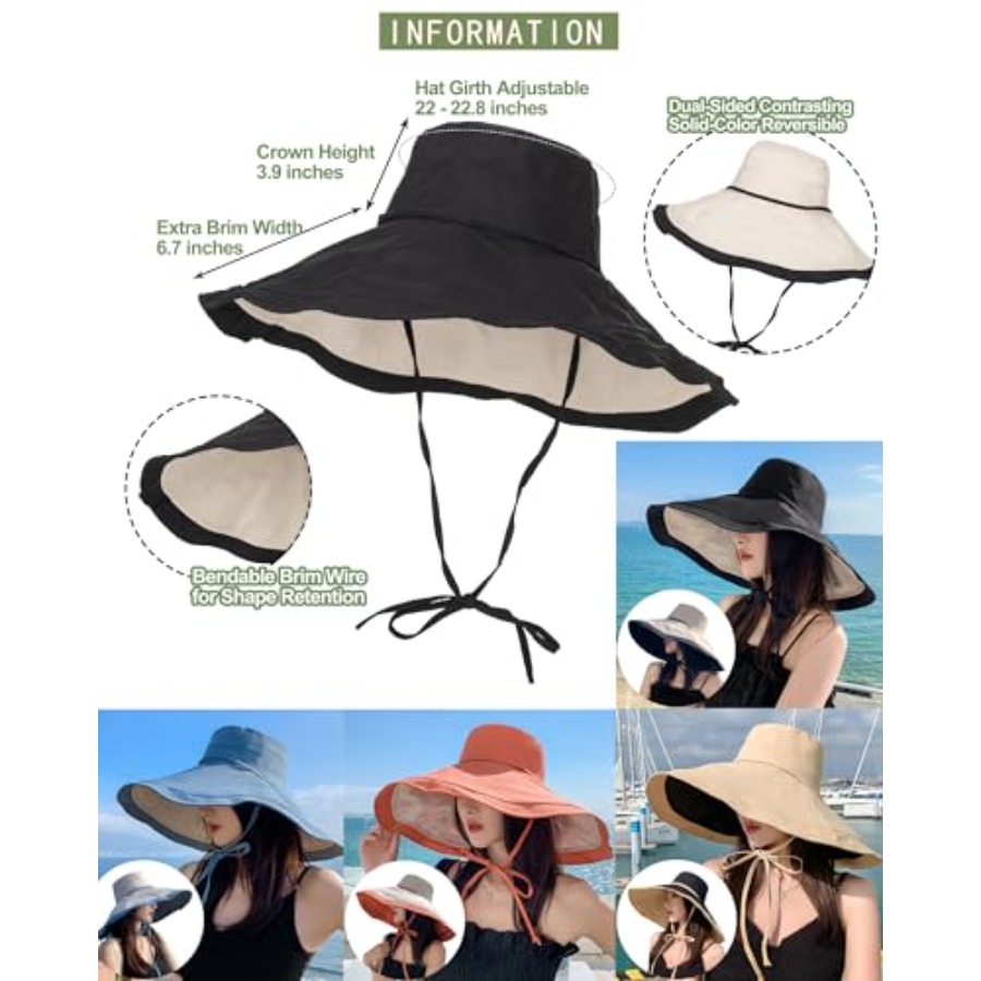 Extra Wide-Brim Sun Hats Women - Packable Hat Nylon recensione e prezzo