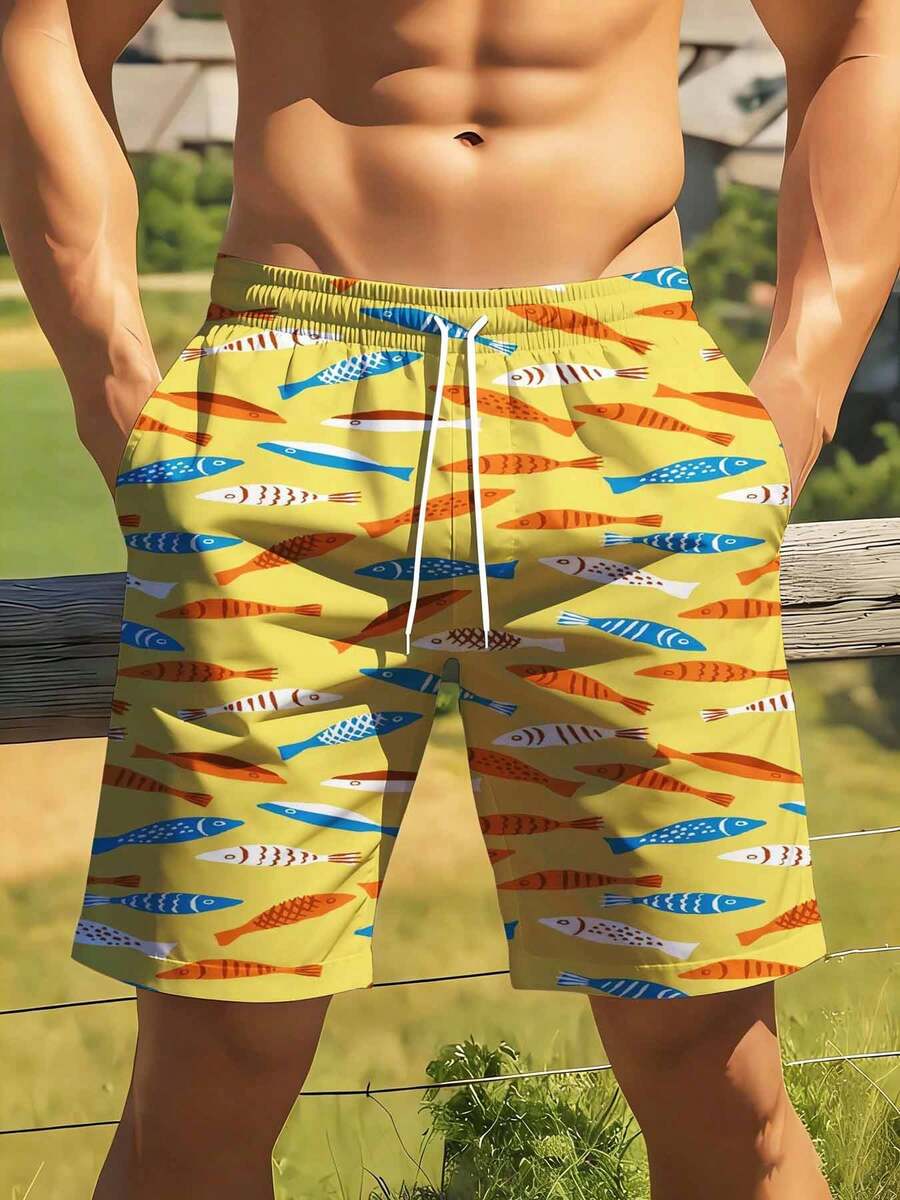 Colorful Fish Pattern Swim Tru - Swim Trunk Quick Dry recensione e prezzo