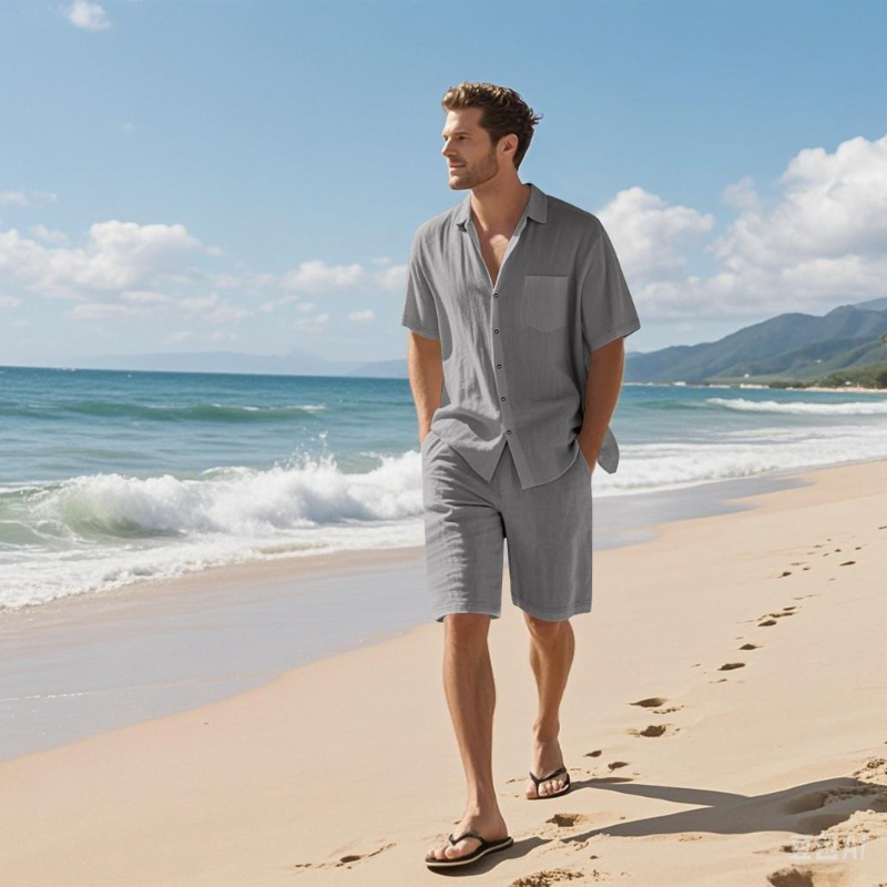 High-End Men's Summer Shorts S - Linen Shirt Breathable recensione e prezzo