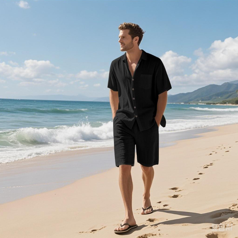 High-End Men's Summer Shorts S - Linen Shirt Breathable recensione e prezzo