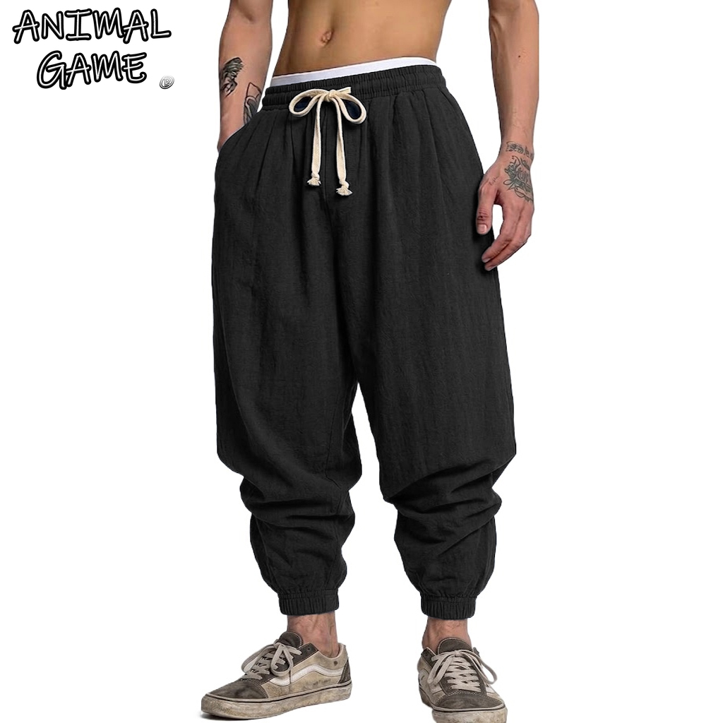 Korean Cotton Linen Trousers A - Short Linen Drawstring recensione e prezzo