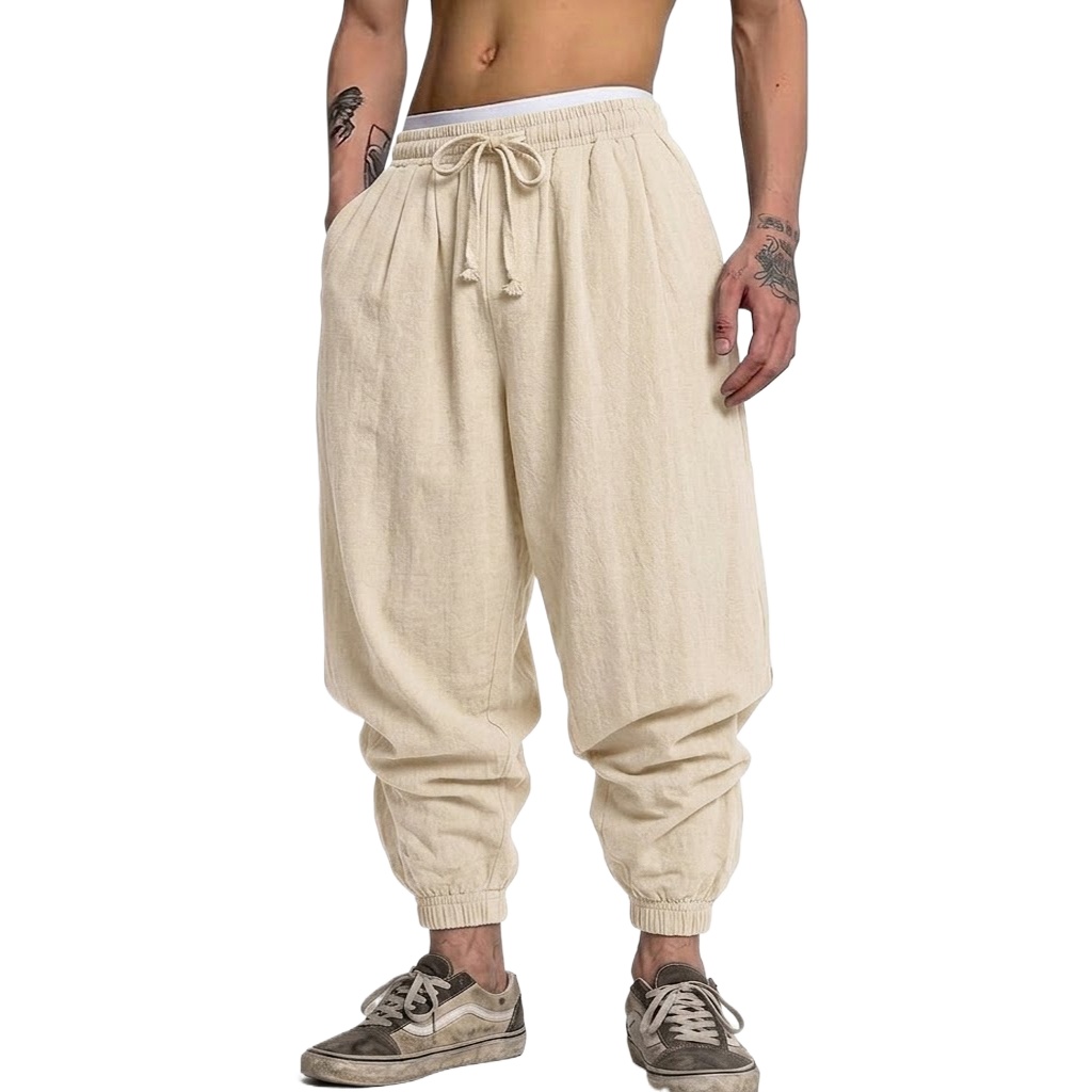Korean Cotton Linen Trousers A - Short Linen Drawstring recensione e prezzo