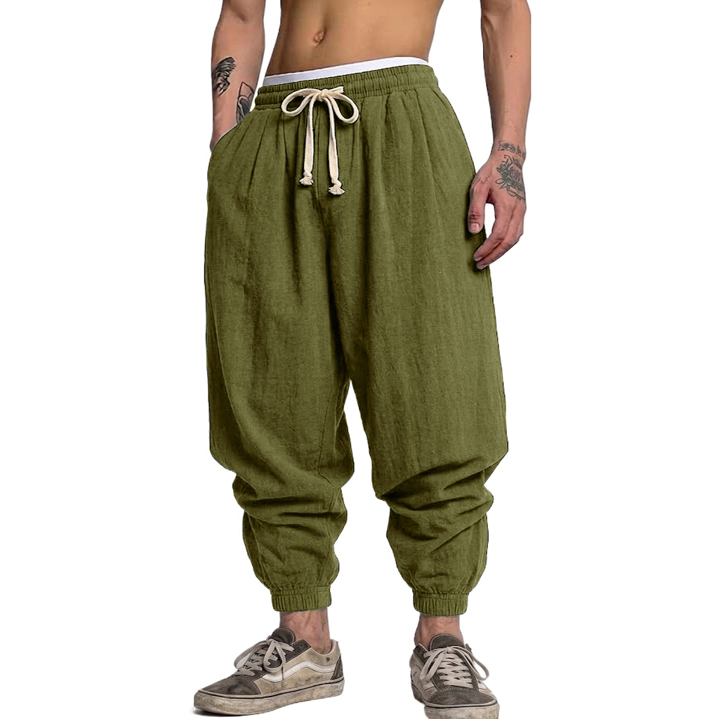 Korean Cotton Linen Trousers A - Short Linen Drawstring recensione e prezzo