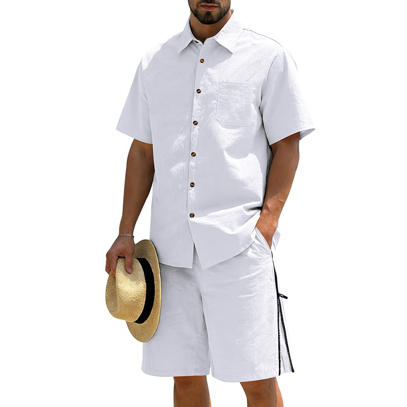 Men's Casual Cotton Linen 2 Pi - Short Linen Drawstring recensione e prezzo
