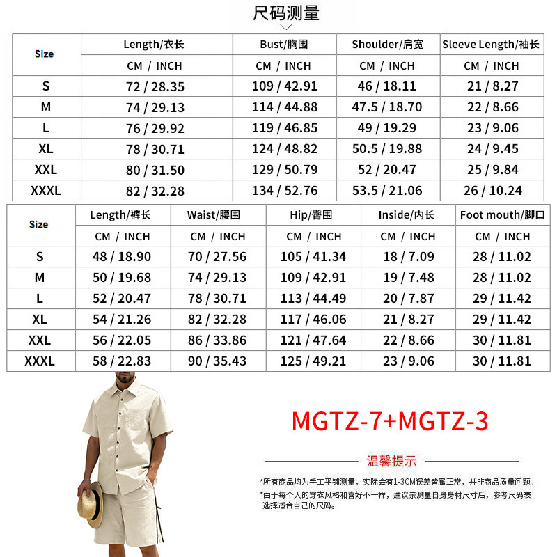 Men's Casual Cotton Linen 2 Pi - Short Linen Drawstring recensione e prezzo