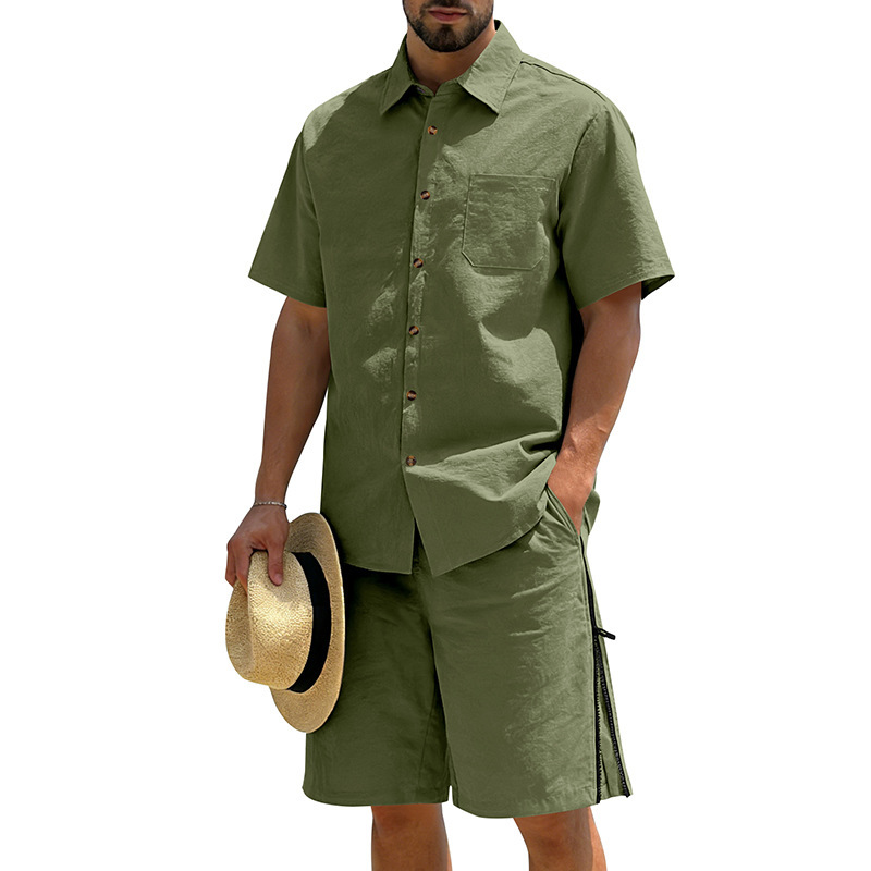 Men's Casual Cotton Linen 2 Pi - Short Linen Drawstring recensione e prezzo