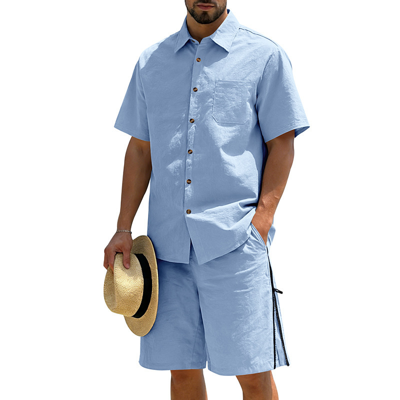 Men's Casual Cotton Linen 2 Pi - Short Linen Drawstring recensione e prezzo