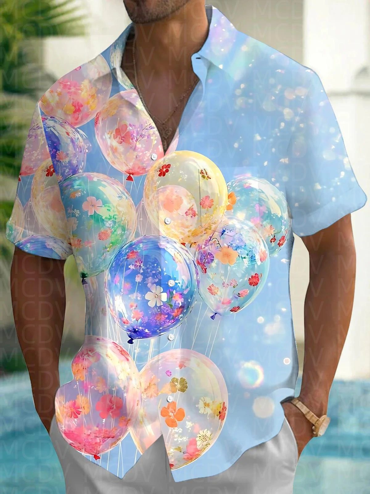 Balloon Pattern Men's Hawaiian - Shirt Camp Collar recensione e prezzo