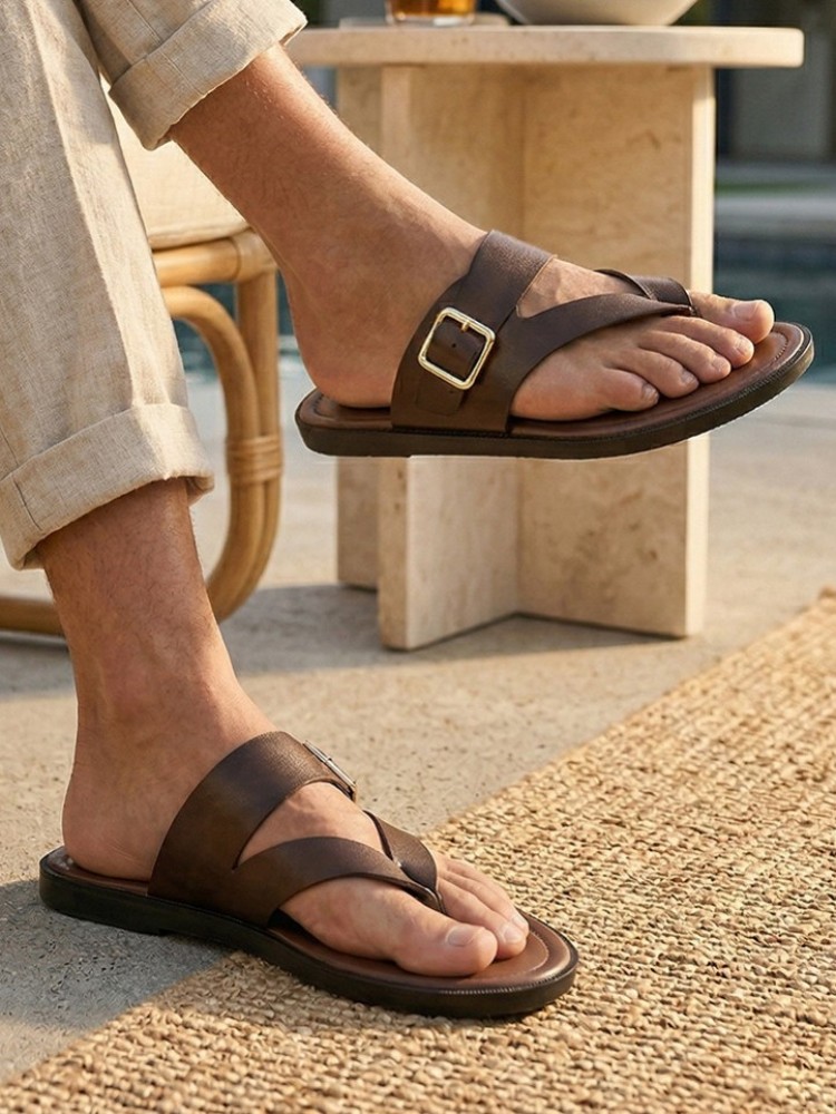 Outside Summer Mens Flat Shoes - Flip Flop Leather Men recensione e prezzo