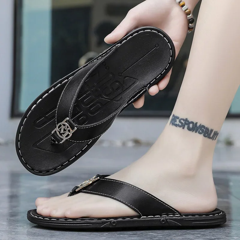 Men's Flip-flops Solid Color w - Flip Flop Leather Men recensione e prezzo