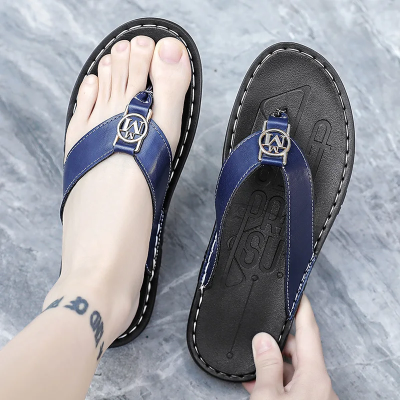 Men's Flip-flops Solid Color w - Flip Flop Leather Men recensione e prezzo