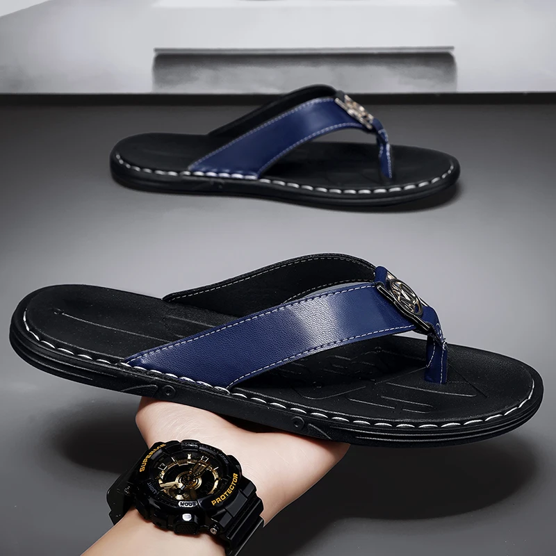 Men's Flip-flops Solid Color w - Flip Flop Leather Men recensione e prezzo