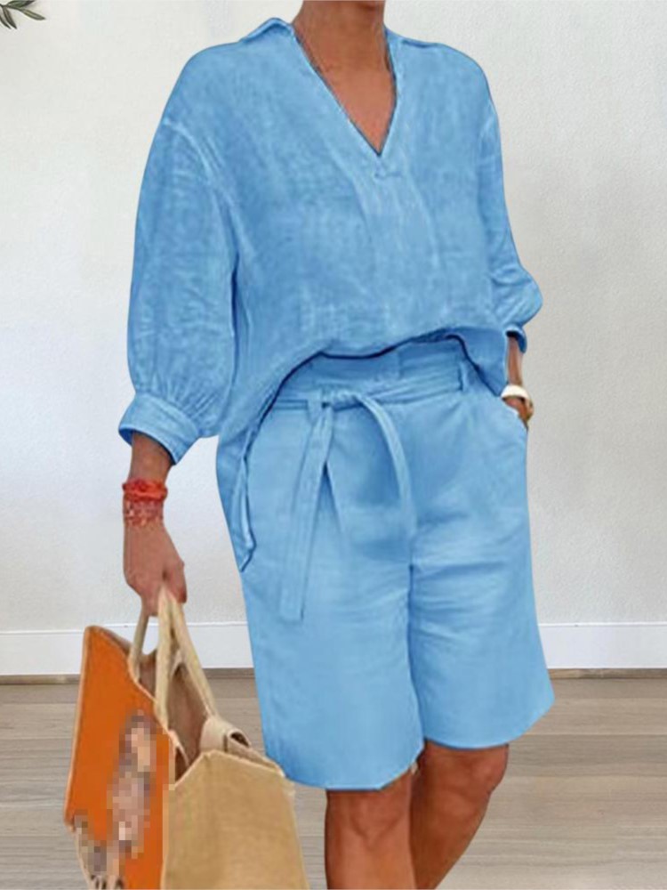 Women Suits Elegant Style Two  - Linen Shirt Breathable recensione e prezzo