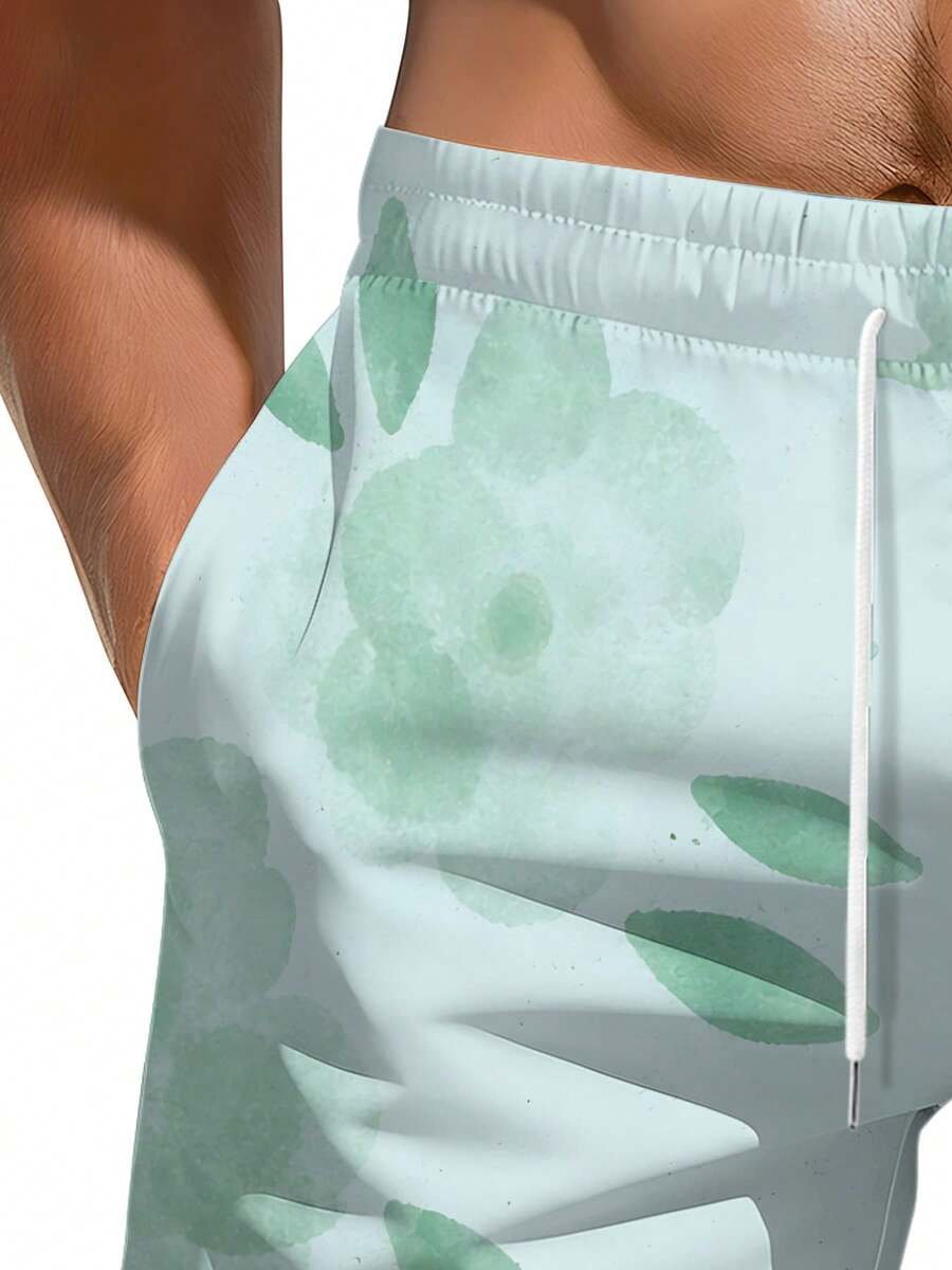Mens Floral Print Beach Shorts - Swim Trunk Quick Dry recensione e prezzo