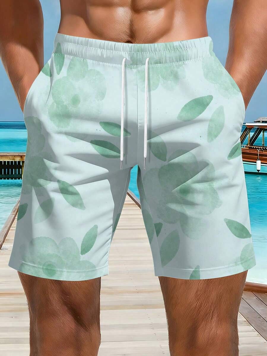 Mens Floral Print Beach Shorts - Swim Trunk Quick Dry recensione e prezzo