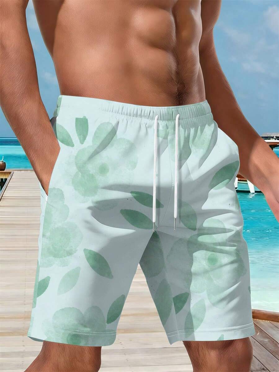 Mens Floral Print Beach Shorts - Swim Trunk Quick Dry recensione e prezzo