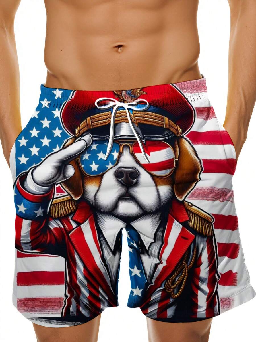 Patriotic Dog American Flag Sw - Swim Trunk Quick Dry recensione e prezzo