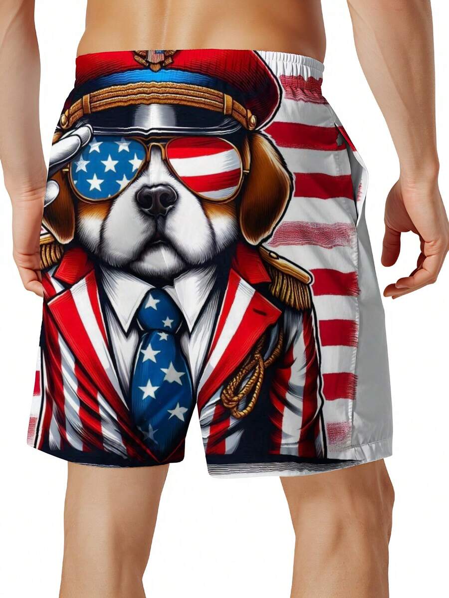 Patriotic Dog American Flag Sw - Swim Trunk Quick Dry recensione e prezzo