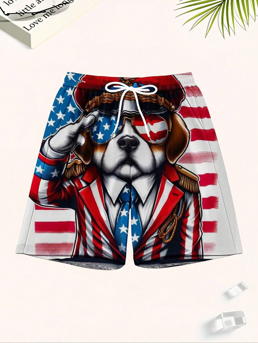 Patriotic Dog American Flag Sw - Swim Trunk Quick Dry recensione e prezzo