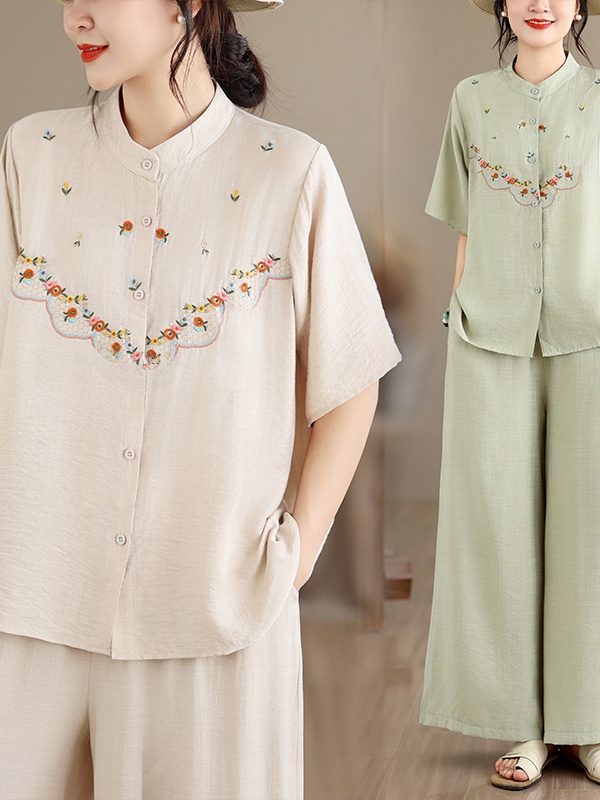 Embroidered Cotton Linen Short - Linen Shirt Breathable recensione e prezzo