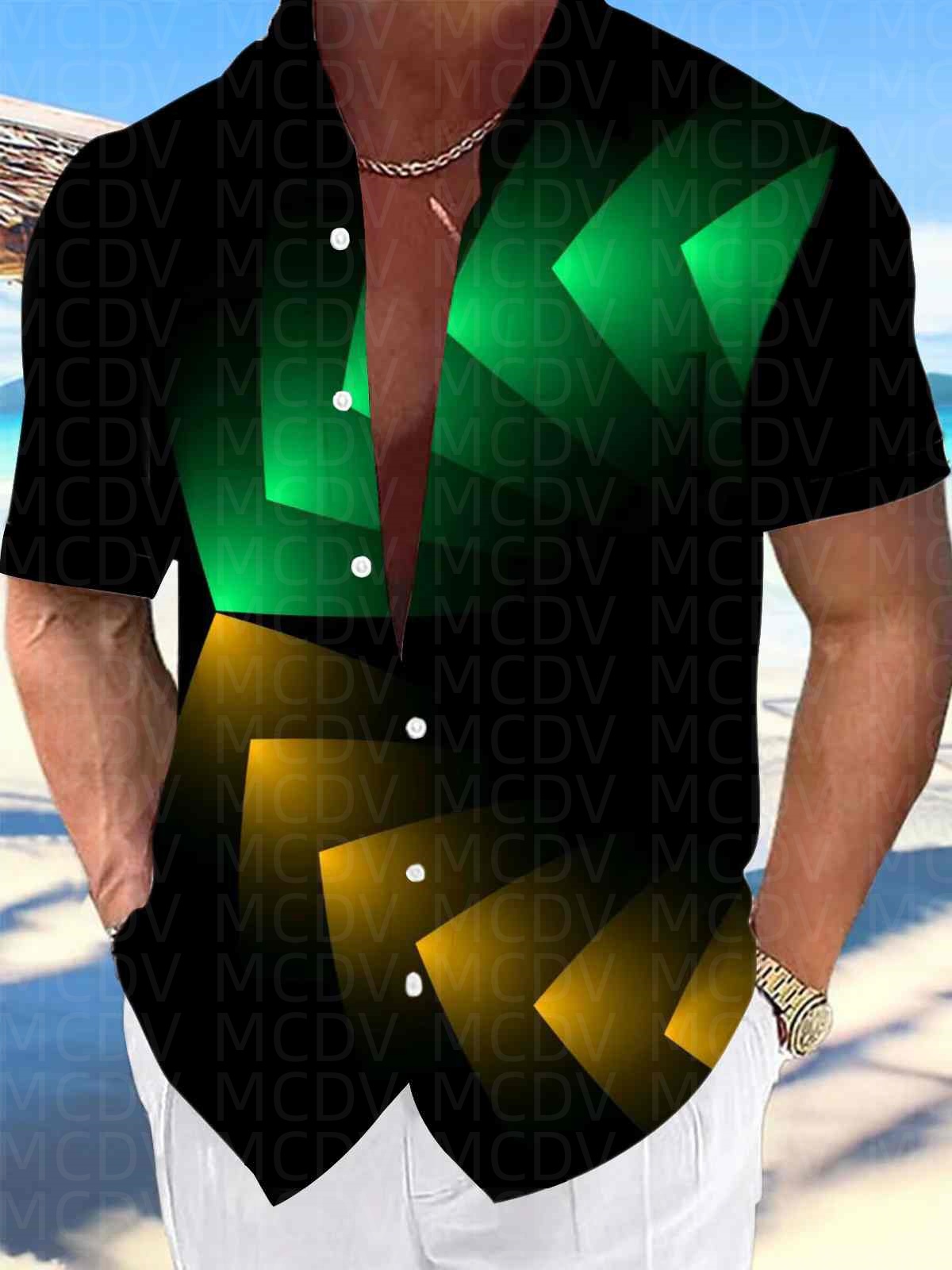 Flag Pattern Style Men's Hawai - Shirt Camp Collar recensione e prezzo