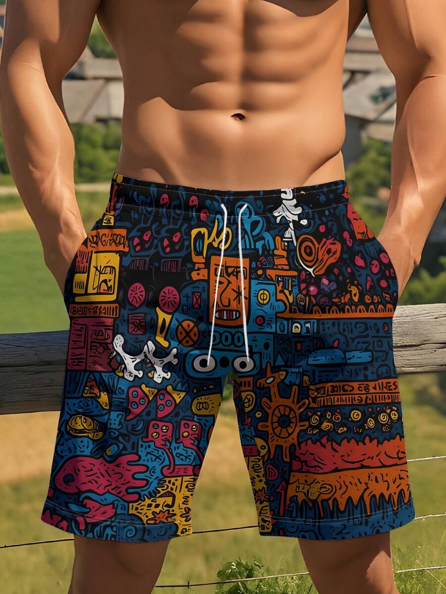 Mens Beach Shorts 3D Digital P - Swim Trunk Quick Dry recensione e prezzo