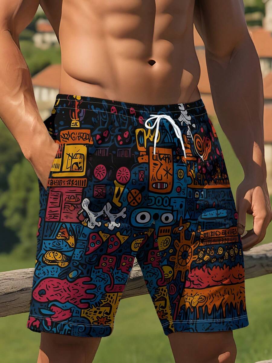 Mens Beach Shorts 3D Digital P - Swim Trunk Quick Dry recensione e prezzo
