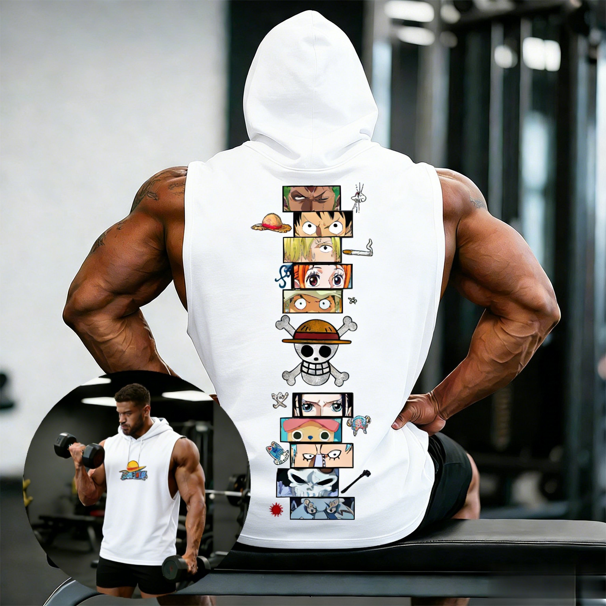 One Piece Anime Hoodie Sleevel - Tank Top Muscle recensione e prezzo