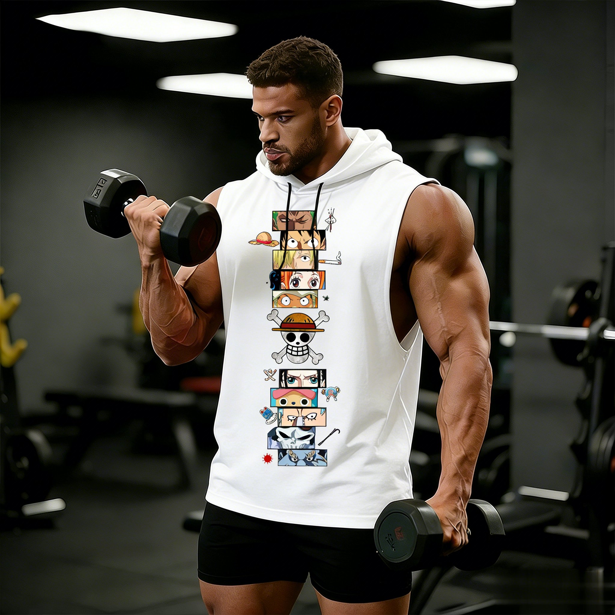 One Piece Anime Hoodie Sleevel - Tank Top Muscle recensione e prezzo