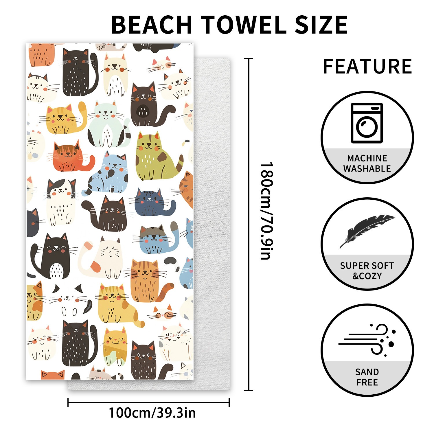 1PC Large Size Beach Blanket M - Beach Towel Large recensione e prezzo