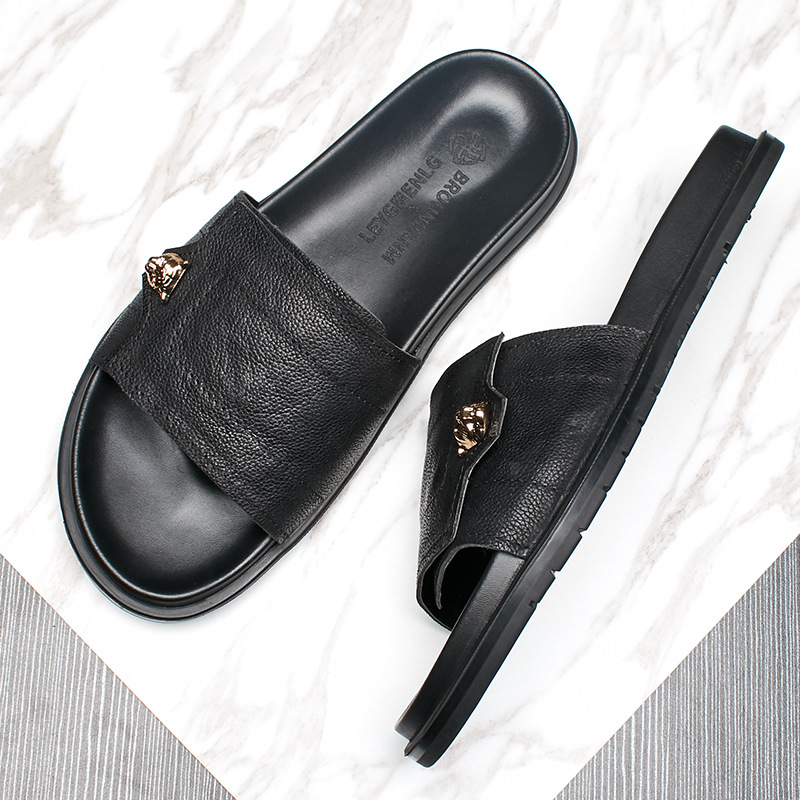 2025 New Genuine Leather Slipp - Flip Flop Leather Men recensione e prezzo