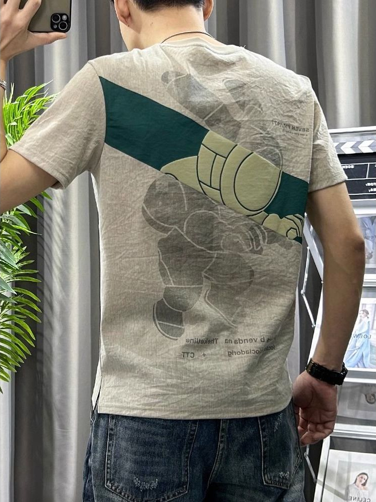 Male Tees Shirts White Linen T - Short Linen Drawstring recensione e prezzo