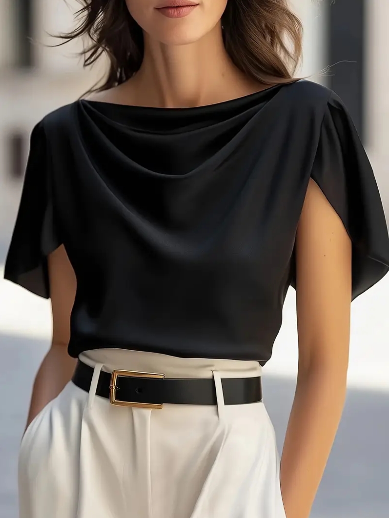 Elegant Draped Collar Butterfl - Shirt Camp Collar recensione e prezzo