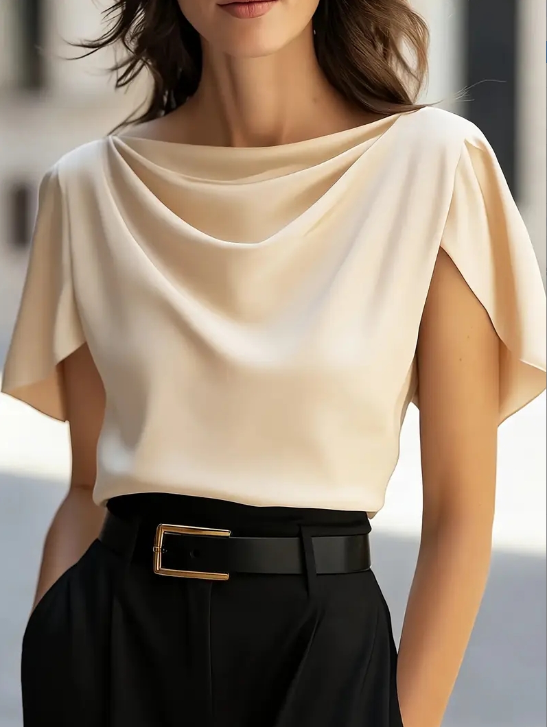 Elegant Draped Collar Butterfl - Shirt Camp Collar recensione e prezzo