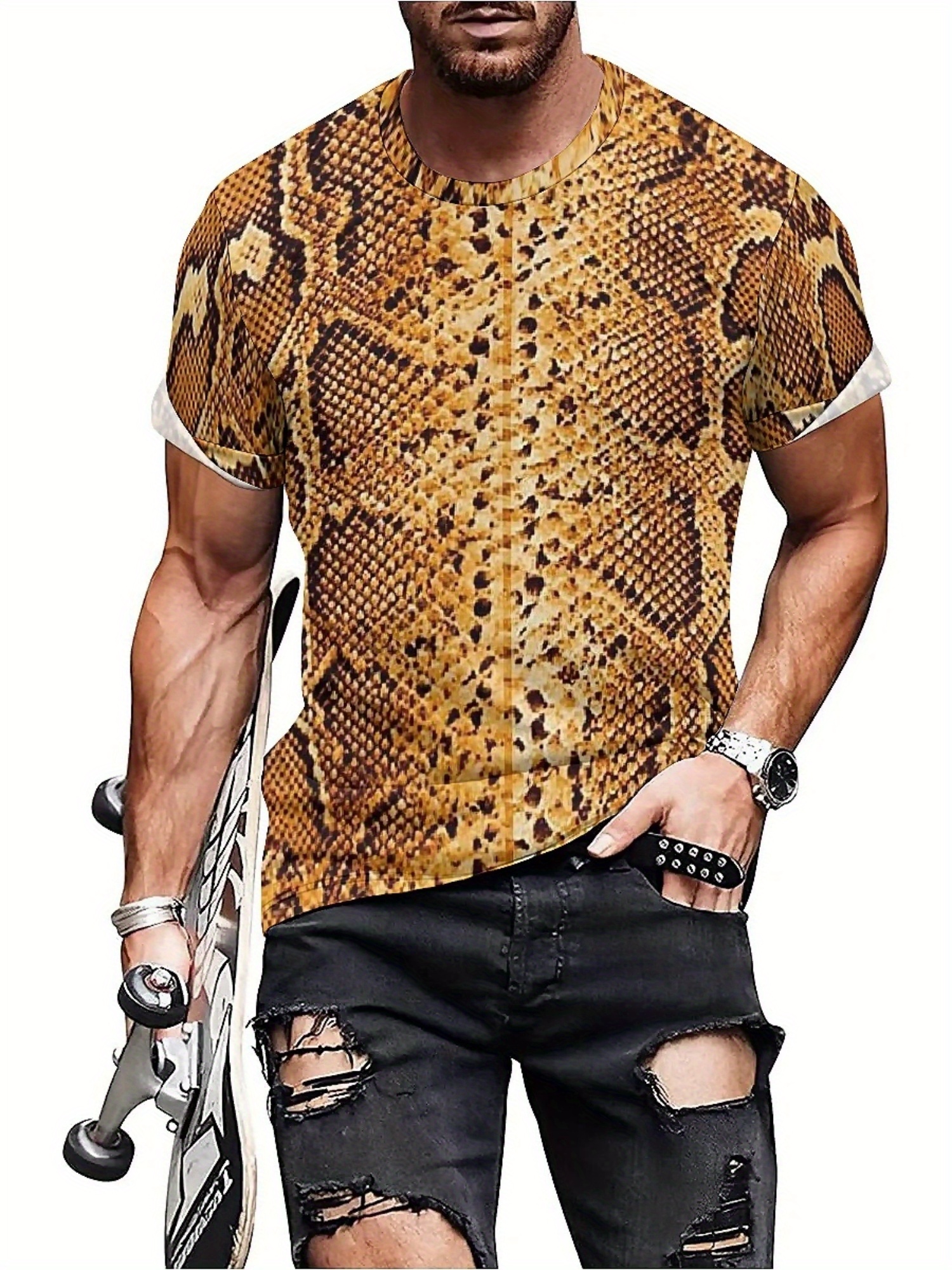 Men'S 3D Print Snake Graphic T - Tee Graphic Print recensione e prezzo