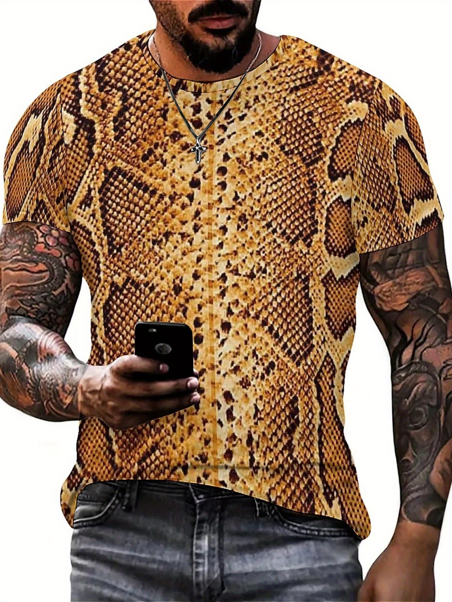 Men'S 3D Print Snake Graphic T - Tee Graphic Print recensione e prezzo