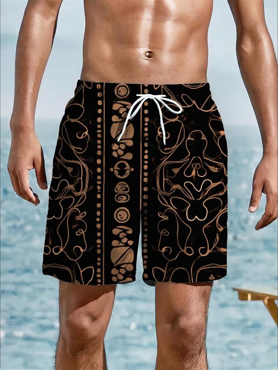 Mens Abstract Geometric Print  - Swim Trunk Quick Dry recensione e prezzo