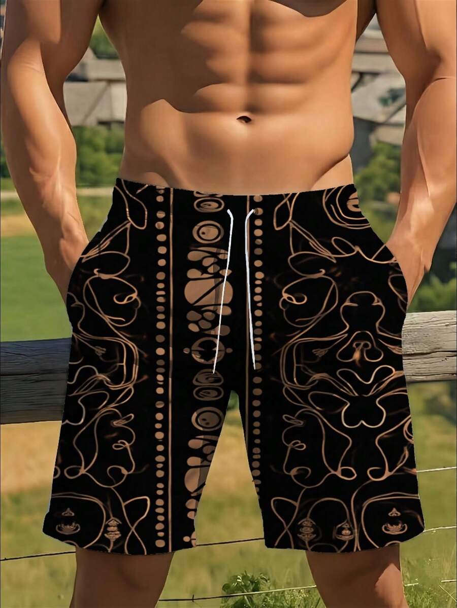 Mens Abstract Geometric Print  - Swim Trunk Quick Dry recensione e prezzo