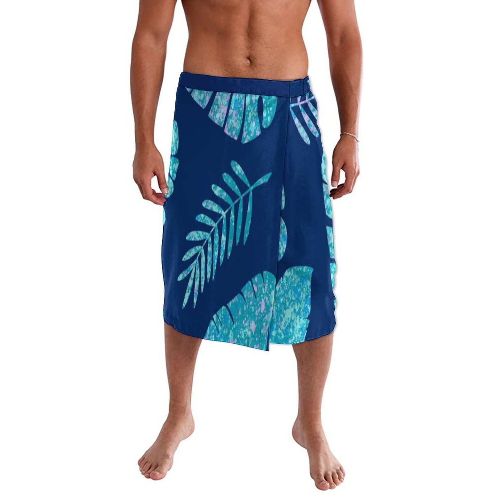 Blue Floral Polynesian Beach W - Sarong Men Wrap recensione e prezzo