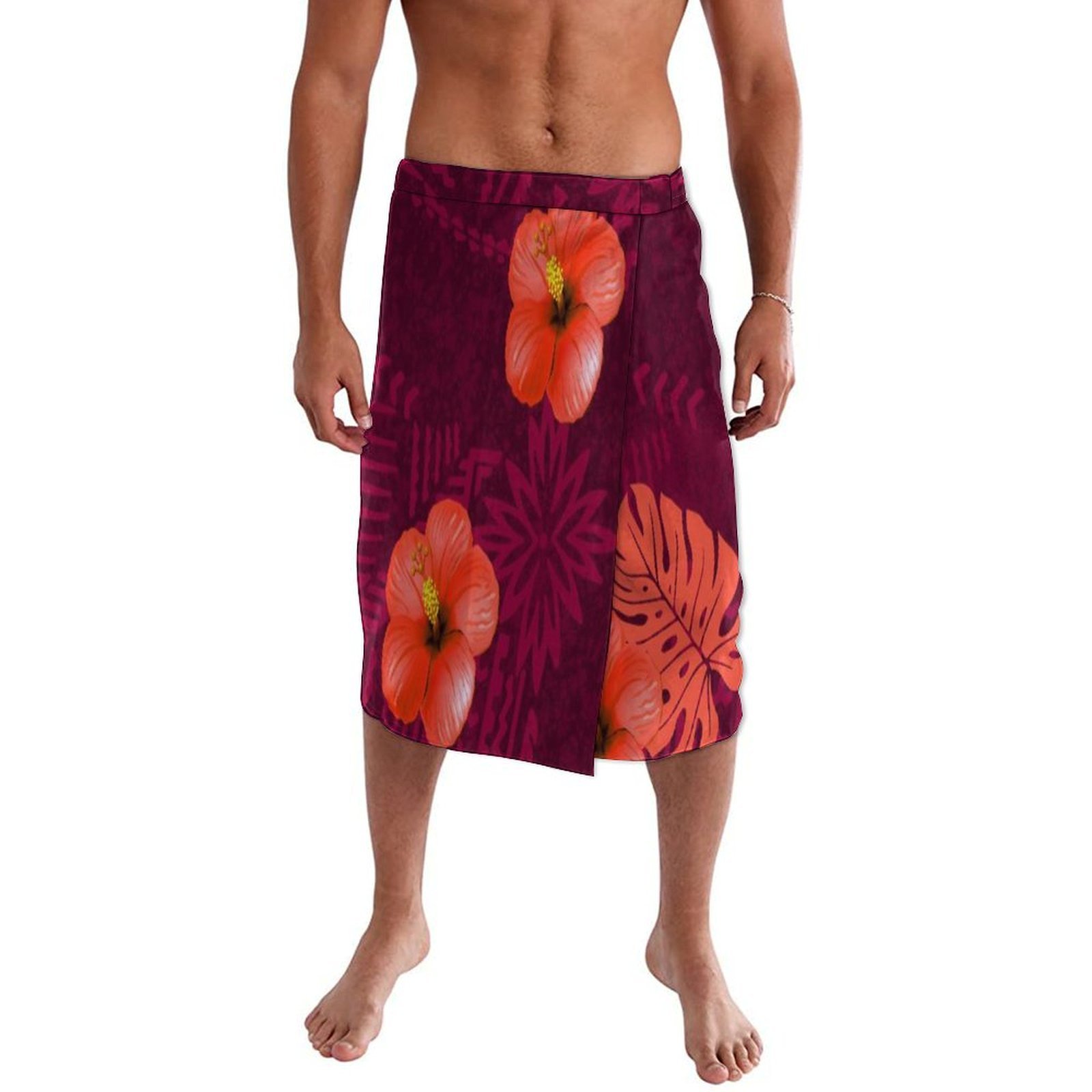 Blue Floral Polynesian Beach W - Sarong Men Wrap recensione e prezzo