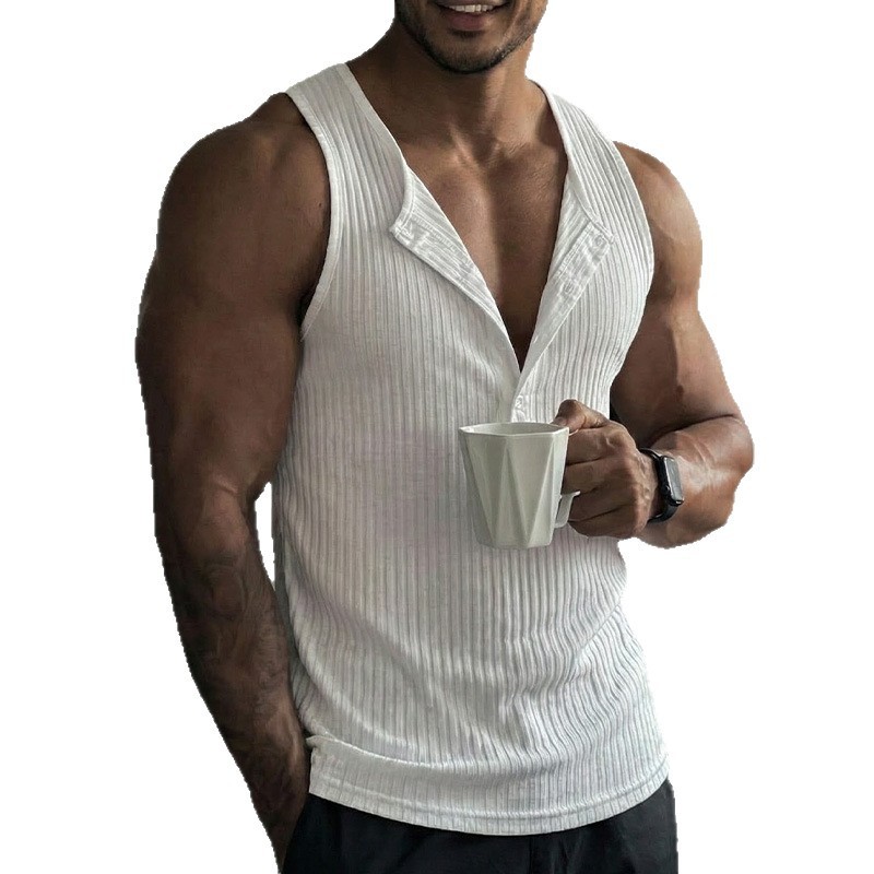 Sporty Tank Top Solid Color Cr - Tank Top Muscle recensione e prezzo