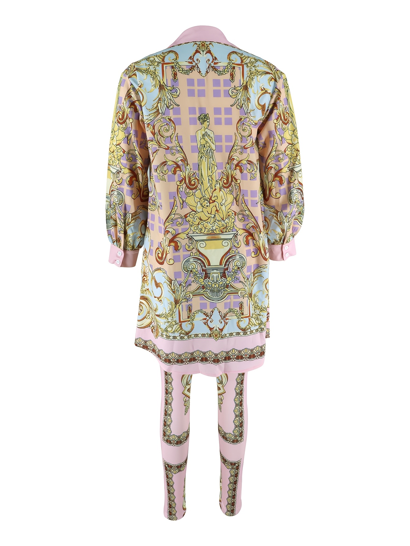 Women 2 Piece Set Ornate Print - Shirt Camp Collar recensione e prezzo