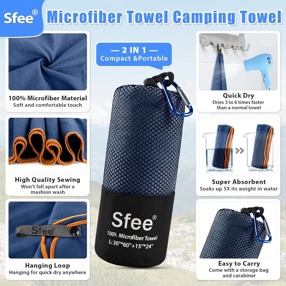 Compact Large Absorbent Travel - Beach Towel Large recensione e prezzo