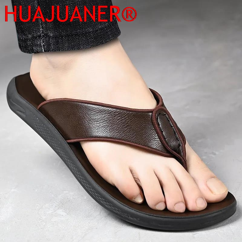 Casual Outdoor Men's Sandals S - Flip Flop Leather Men recensione e prezzo