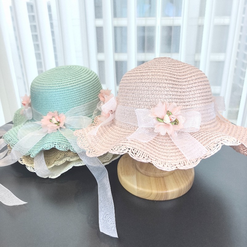 Girls 2pcs Straw Hat Solid Col - Bucket Hat Straw recensione e prezzo