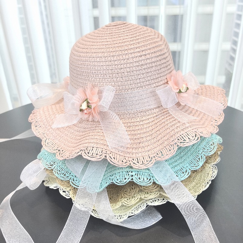 Girls 2pcs Straw Hat Solid Col - Bucket Hat Straw recensione e prezzo